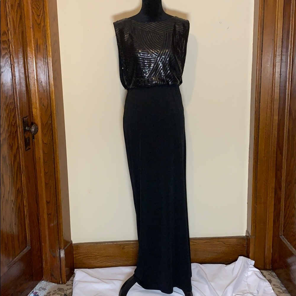 Calvin Klein black sequinned semiformal dress, 8